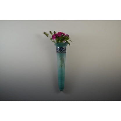 Blown Glass Wall Vase, Clear Cone Terrarium for Succulents Air Plants Mini Flowers, Modern Boho Home Decor, Indoor Wall Vase for Bedroom Living Room Kitchen Office
