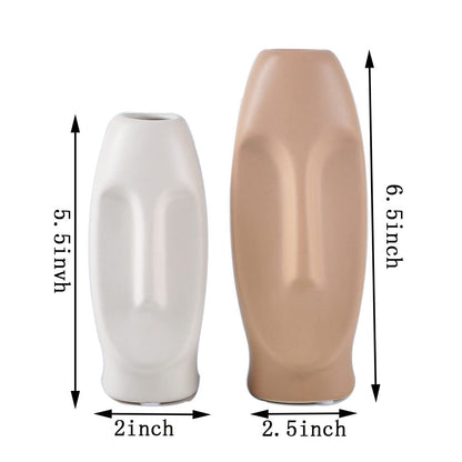 YOUUGIOR Face Planters Pots Unique Face Flower Pot Container for Indoor Outdoor Succulent Flowering Planting(White)