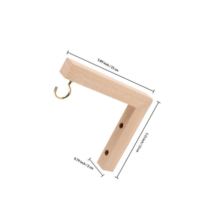 NUOBESTY 2pcs Wooden Wall Hooks for Hanging Plant Brackets Outdoor, Wall Mounted Plant Hangers for Bird Feeders, Wind Chimes, and Hanging Baskets in Garden