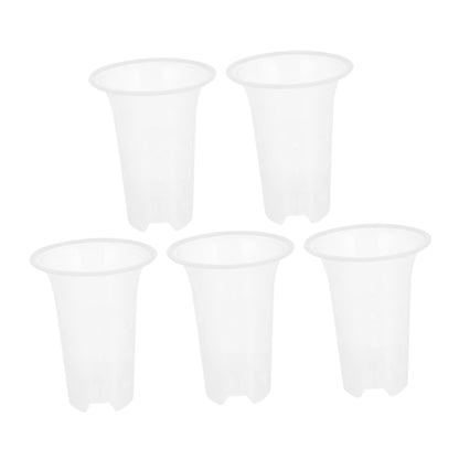 Gogogmee 5Pcs Orchid Planting Pots with Drainage Holes Plastic Flower Pots for Indoor Outdoor Gardening and Transplanting Versatile Plant Containers 5X7.67X2.75 Inch