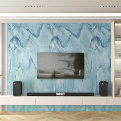 FunStick Thick Blue Liquid Marble Contact Paper for Countertops Waterproof Blue Marble Wallpaper Peel and Stick Countertops for Kitchen Bathroom Removable Marble Wall Paper for Cabinets Desk 15.8"x80"