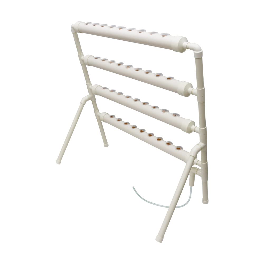 EQCOTWEA Wall-Mounted Hydroponic Grow Kit 36 Plant Sites Hydroponics Planting System 4 Food-Grade PVC Pipes Hydroponic Gardening Indoor System with 110V Well Pump,Planting Sponge,Hose