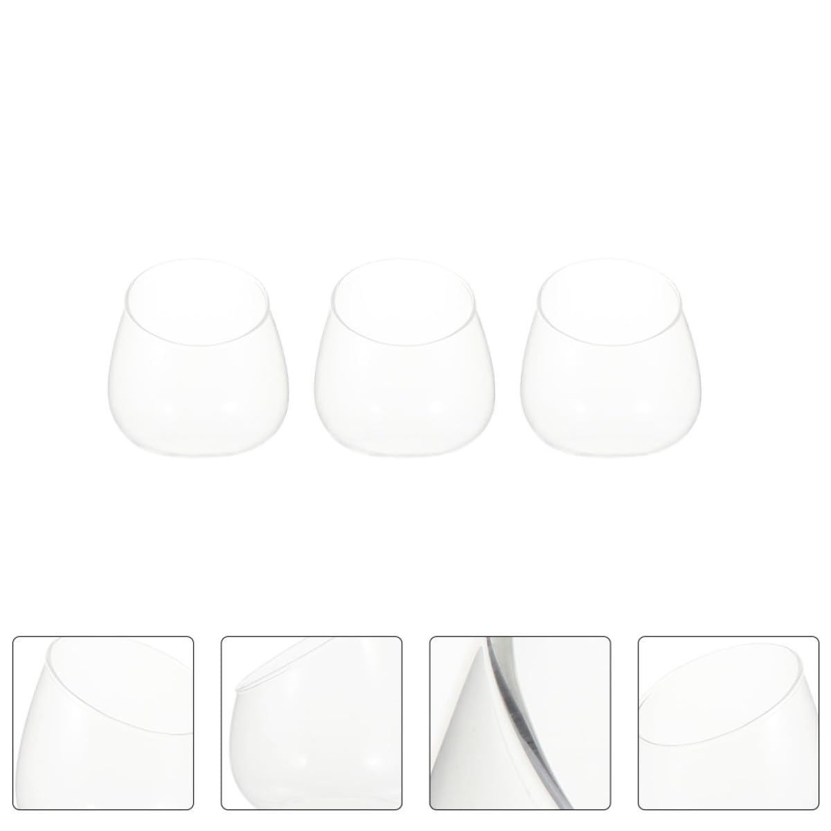 OSALADI 3pcs Slant Cut Glass Bottle Terrarium for Succulent Micro Landscape Display, Eco-Friendly Tabletop Glass Plant Vase for Home Office Décor