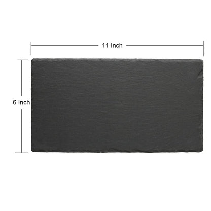 Lingluox 11"x6" 8 Pack of Black Slate Cheese Board,Cooked food Tray,Natural Slate Laser Engraving Board - Kitchen Appetizer Display Blackboard(Meat/Fruit/Cake/Dried Fruit)