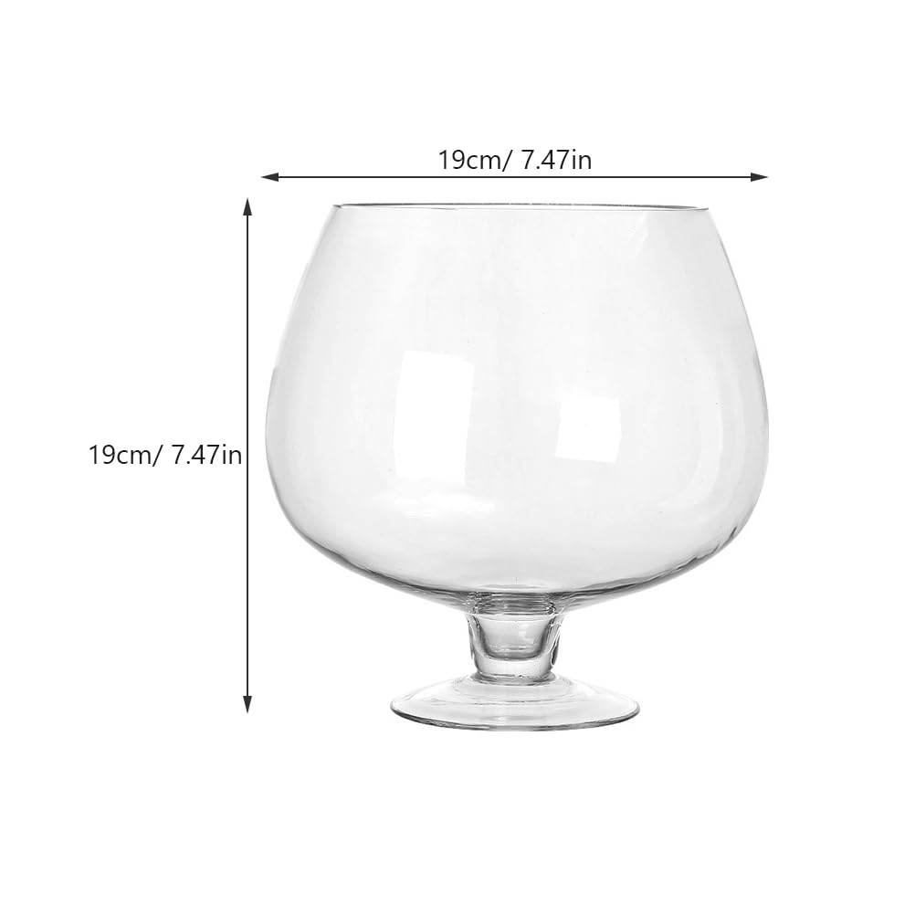 BESPORTBLE Glass Fish Bowl Vase - Clear Bubble Planter Terrarium Fish Bowl Wine Goblet Shaped Vase Transparent Hydroponic Bulb Floral Container