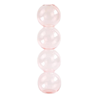 LKXHarleya Aesthetic Ball Aesthetic Decorative Vase, Glass Bubble Vases Ball Bud Vase for Centerpieces, Flower Arrangement, 2.36 x 8.66 Inch, Pink