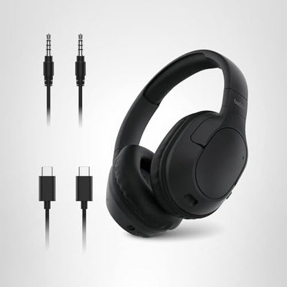 Belkin SoundForm Surround Bluetooth Over-Ear Headphones - Environmental Noise Cancelling Headphones - Wireless w/ 60H Playtime & Soft Ear Cups for iPhone, Galaxy, iPad, Travel, Home, or Office - Black