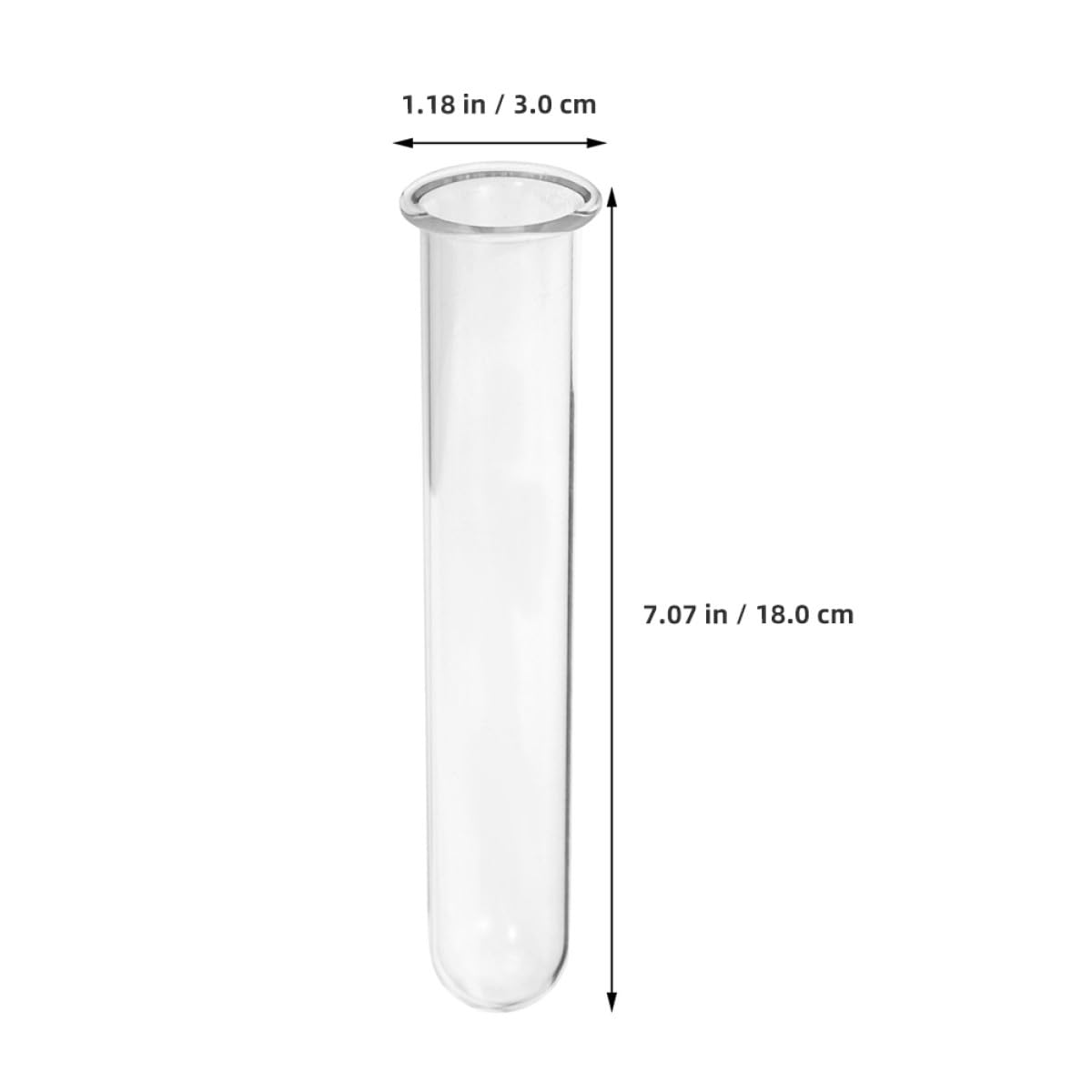KALLORY 4Pcs Glass Test Tube Vases Hydroponic Propagation Planter Tubes 2.5X3X18Cm Glass Plant Holder for Home Office Desktop Terrarium Decor