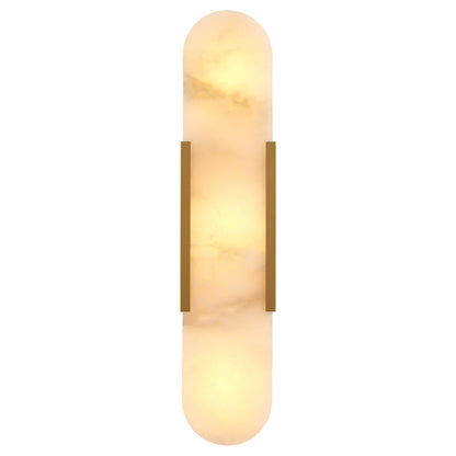 VANZARLA Modern Gold Wall Sconces for Living Room, Marble Sconce Wall Light Fixtures for Bedroom, Alabaster Sconce Lighting for Entryway Bathroom, 1 Pack