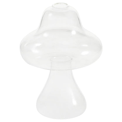SAFIGLE Mushroom Shaped Glass Vase Hydroponics Flowerpot Plant Container Creative Glass Terrarium for Indoor Home Office Décor
