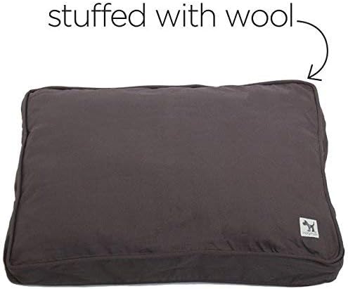 Molly Mutt Sheepy Wool-Filled Crate Pad, GOTS-Certified 100% Organic Cotton Canvas Cover with Soft 100% Natural Wool Insert, Ideal for Dog Bed or Kennel, I'm a Realist, 24" x 18" x 2.5"