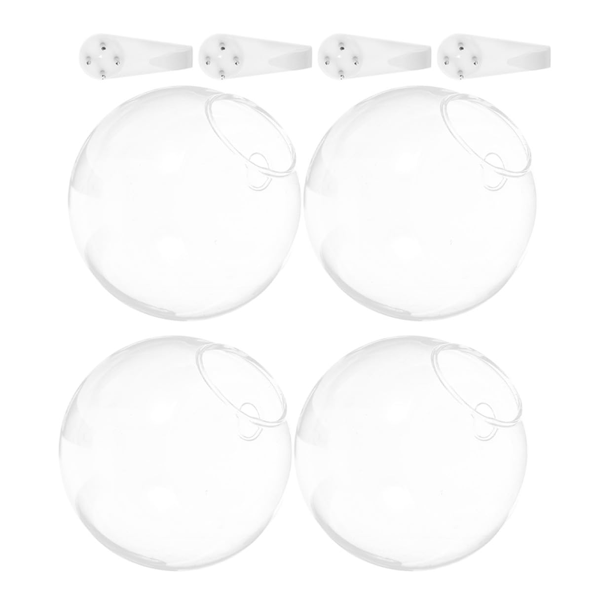 SOLUSTRE Hanging Hydroponic Vase Wall Planter 4pcs Glass Terrariums with Crystal Clay Nail Set Small 10cm Glass Bottles for Indoor Plant Propagation Home Décor