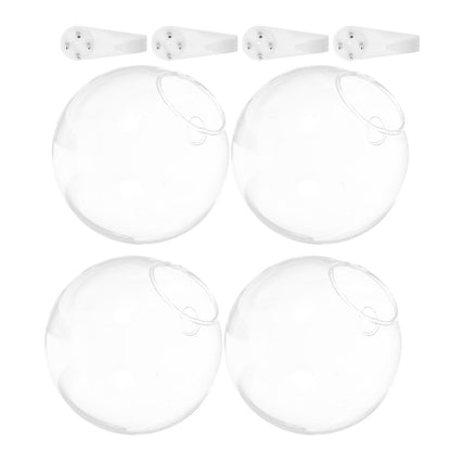 SOLUSTRE Hanging Hydroponic Vase Wall Planter 4pcs Glass Terrariums with Crystal Clay Nail Set Small 10cm Glass Bottles for Indoor Plant Propagation Home Décor