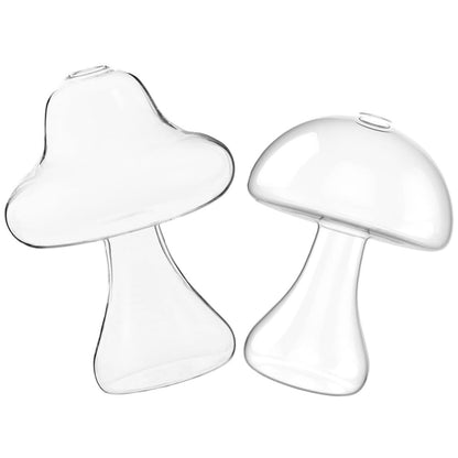 BESPORTBLE 2pcs Glass Mushroom Flower Vases Hydroponic Plant Terrariums Decorative Floral Containers for Home Office Living Bedroom Kitchen
