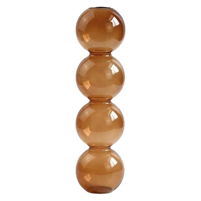 LKXHarleya Aesthetic Ball Aesthetic Decorative Vase, Glass Bubble Vases Ball Bud Vase for Centerpieces, Flower Arrangement, 2.36 x 8.66 Inch, Brown