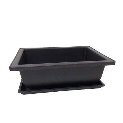 Bonsai Training Pots Humidity Trays - Built in Mesh 8-Inch Large Planters + Made from Durable Shatter Proof Poly-Resin, 9 Pack Pot Set