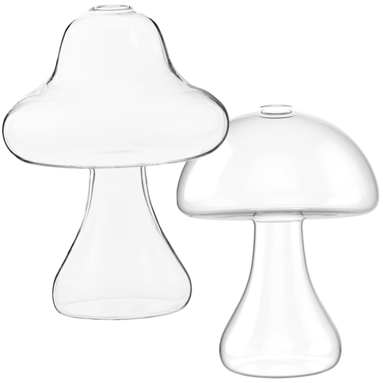 SOLUSTRE 2Pcs Mushroom Shaped Glass Vase Decorative Hydroponic Flower Pot for Home and Office Terrarium for Plant Propagation Stylish Indoor Decor