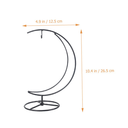 Garneck Moon Plant Stand Ornament Display Holder Iron Half Moon Pendulum Stand for Hanging Glass Ornaments and Air Plants Modern Decorative Rack for Home Office Balcony Garden Space Saving