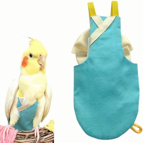 Bird Flight Suits Diapers, Parrot Flight Suits Diapers for Quaker Parakeets Cockatiels Conures Macaw African Grey, Bird Diaper, Parrot Clothes (Blue,Macaw)
