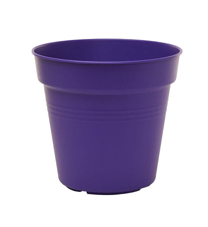 Mintra Garden Pots, 4 Pack Bulk Plastic Plant Pots with Drainage Tray, Round Indoor & Outdoor Decorative Planters with Drain Holes for Flowers, Herbs & Plants, 19cm Diameter – Purple, 7.5 in