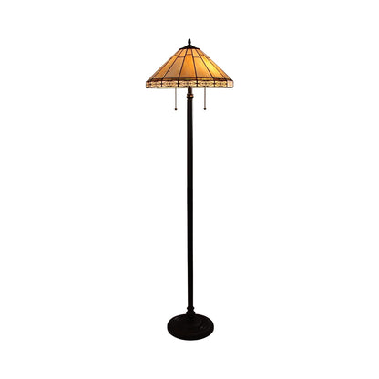 Chloe Lighting Tiffany-Style Floor Lamp, 2 Light, 18in  Wide, Blackish Bronze, Multicolor, Model CH31315MI18-FL2