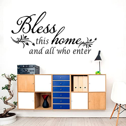 Wall Stickers, Family Letter Quote Water-Proof Home Decor Wall Sticker, Removable Vinyl Decal Art Mural for Living Room Bedroom - Bless This Home
