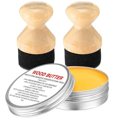 3 Pcs Cutting Board Oil 4 oz Applicator Wood Cutting Board Oil Wax with Brush for Butcher Block and Wooden Kitchen Tools