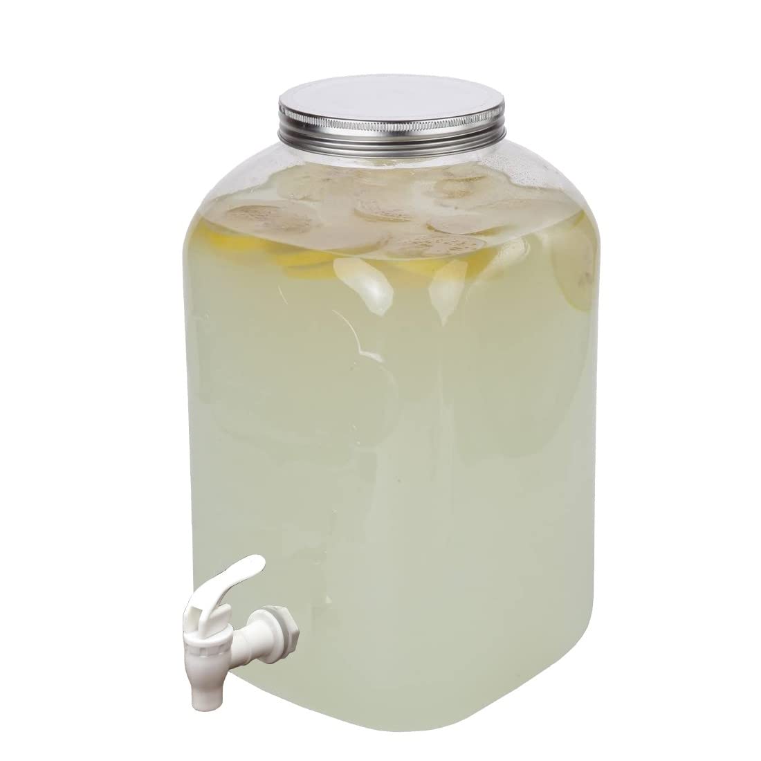 Lily's Home Plastic Beverage Dispenser with Spigot - 2 Gallon Drink Holder for Water, Juice, Tea - Ideal for Parties, Lemonade Stands, & Events