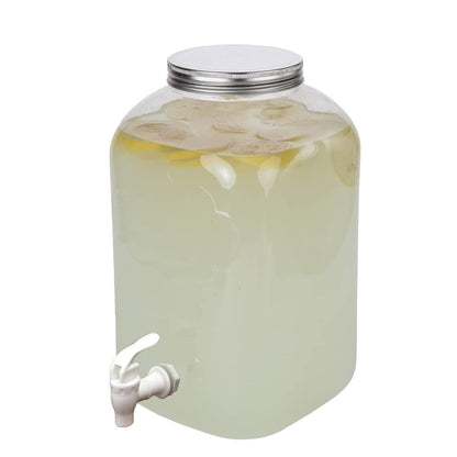 Lily's Home Plastic Beverage Dispenser with Spigot - 2 Gallon Drink Holder for Water, Juice, Tea - Ideal for Parties, Lemonade Stands, & Events