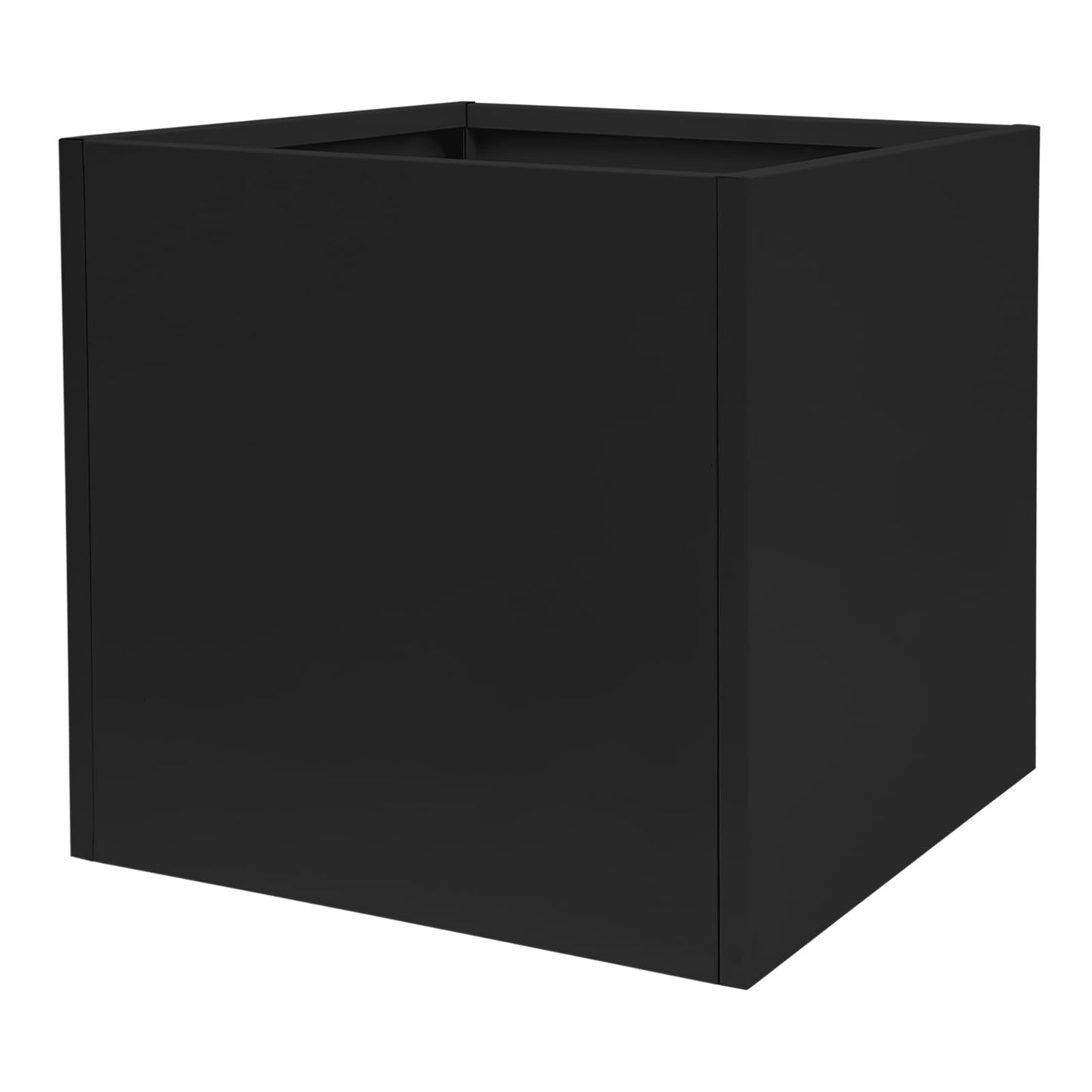 Large Outdoor Planters Metal Planters for Outdoors, Square Metal Planter Box 26"L x 26"W x 26"H, Steel Planter Box with Removable Insert Shelf, for Porch, Garden, Patio (26"L x 26"W x 26"H - Black)