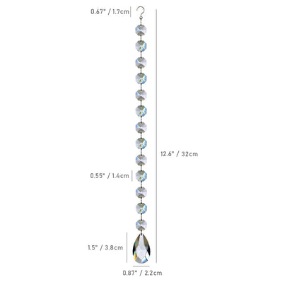 1ft 10pcs Teardrop Crystals Garland, Hanging Chandelier Crystals Prism Beads Chain for Wedding Home Decoration Clear GOLDENHAITAI