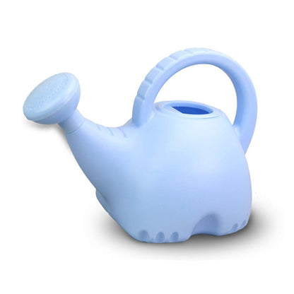 LOYUYU 0.4 Gallon Plastic Watering Can Small Lightweight Cute Indoor Outdoor Garden Plants, Watering Can with Shower Head Elephant: Blue