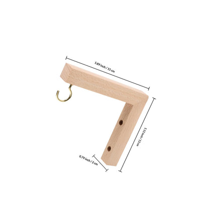 Toddmomy 2pcs Wooden Wall Hooks Plant Hanging Brackets for Bird Feeders and Hanging Baskets Beech Wood Plant Bracket Outdoor Gardening Hook for Lanterns and Wind Chimes
