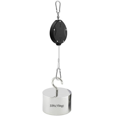 Lythor Retractable Plant Hanger with Pulley System - Adjustable 63Inch Stainless Steel Rope Plant Hooks for Pots Watering, Bird Feeding & Storage | 33lbs Max Load, Rustproof Indoor/Outdoor Use