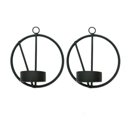 Wall Candle Holder, Wall Hanging Geometric Candle Holder, Round Metal Tealight Holders, Wall Decorations for Living Room Bedroom, Wedding Gift