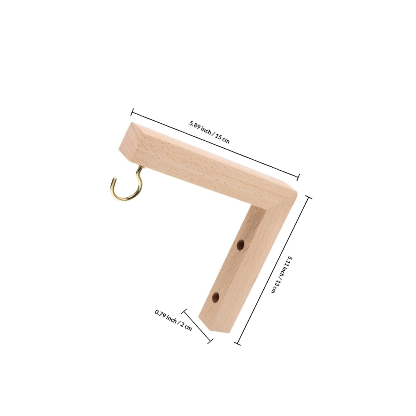 Toyvian 2pcs Wooden Plant Hook Wall Brackets for Hanging Flower Baskets Bird Feeders Wind Chimes Outdoor Garden Décor