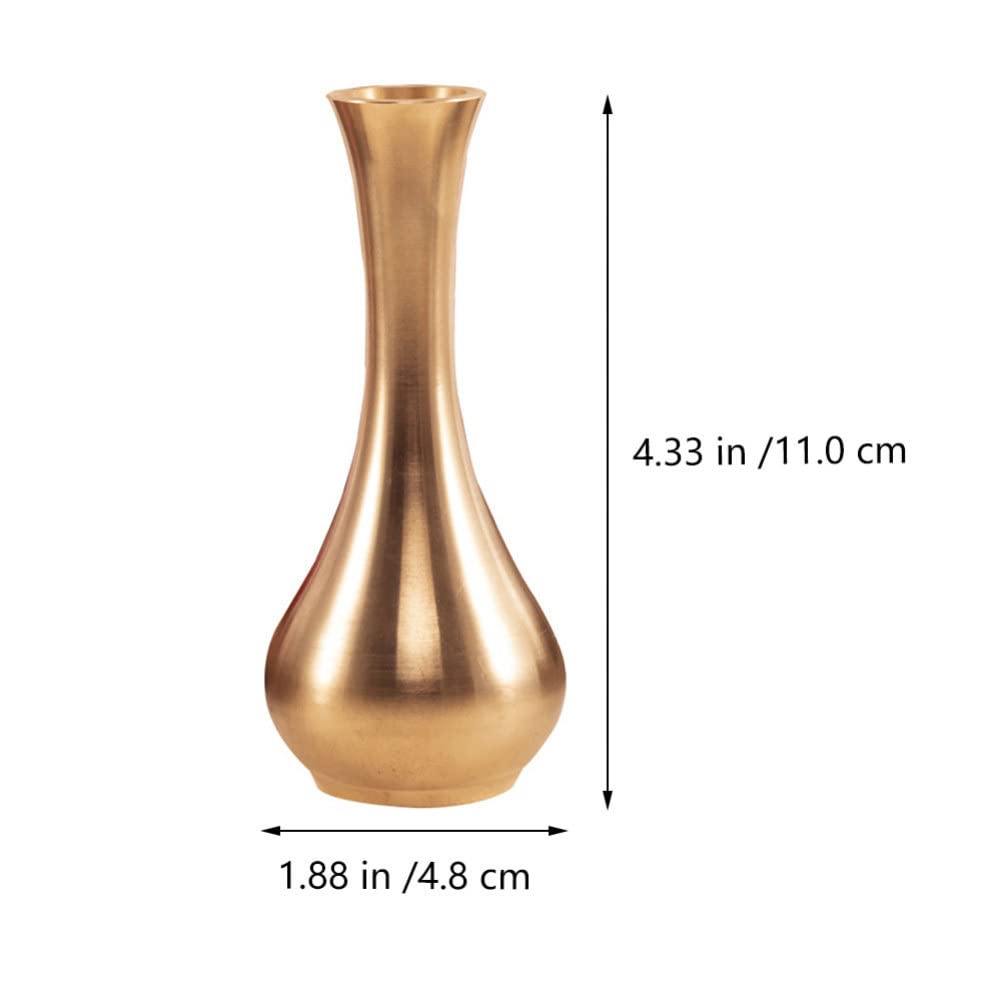 Happyyami 2pcs Vase Home Decoration Plants Decor Terrarium Glass Containers Flower Container Pot Wok Office Decor Metal Flower Holder Copper Dried Flowers Dried Flower Stand