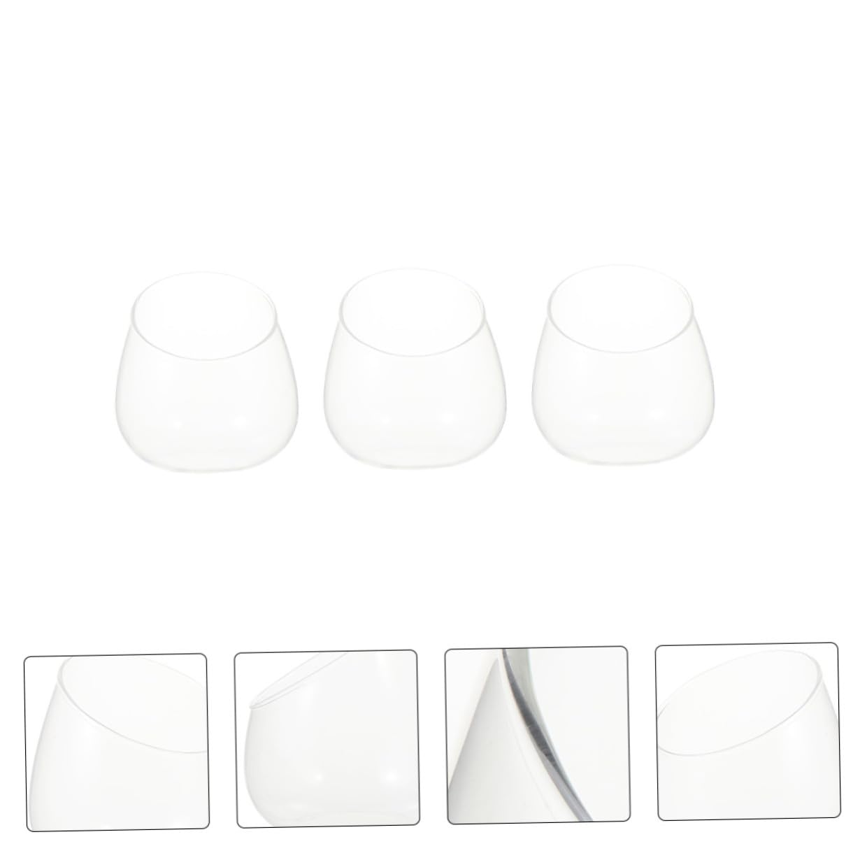INOOMP 3pcs Slant Cut Glass Bottle Ecological Terrarium Vases Tabletop Micro Landscape Succulent Plant Holder for Home Décor