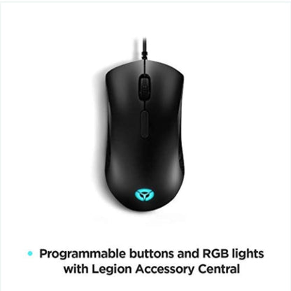 Lenovo Legion M410 Wireless RGB Gaming Mouse – 6 Button Palm Grip Mouse with 16,000 DPI, 53 Hour Rechargeable Battery, 2-Zone RGB Lighting, NVIDIA Reflex Compatible