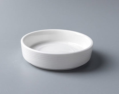 Mozacona 8pcs White Ceramic Seasoning Dishes Appetizer Plates,3 Inches