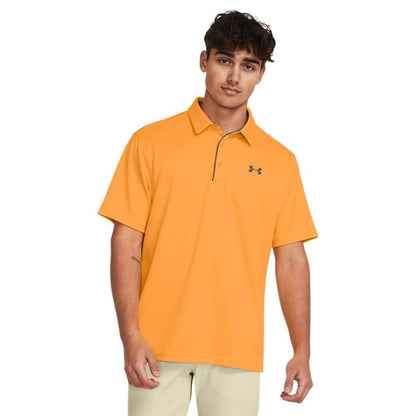 Under Armour Men's Tech Golf Polo, (803) Nova Orange / / Pitch Gray, Medium Tall