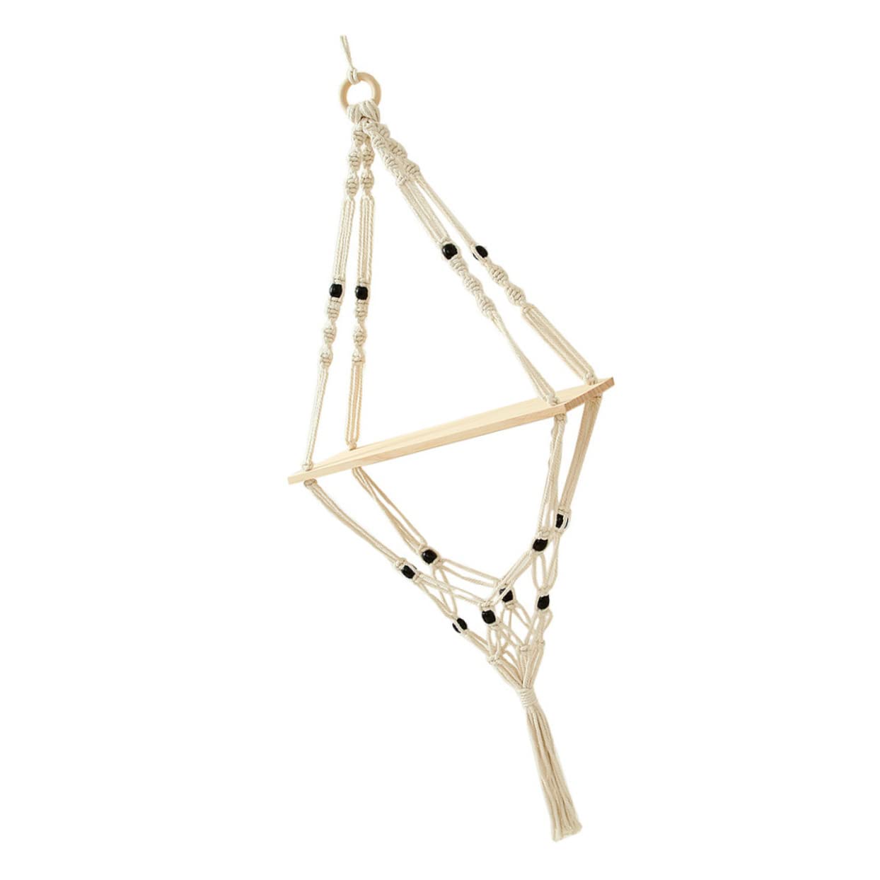 HANABASS 1Pc Nordic Style Cotton Rope Plant Holder Woven Hanging Rack for Flowerpots Indoor Wall Decor Bonsai Stand with Elegant Simple Design for Patio and Garden