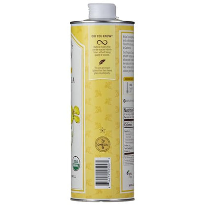 La Tourangelle, Organic Canola Oil, Expeller-Pressed Non-GMO Canola Seeds, Pesticide and Chemical Free, High Heat Neutral Cooking Oil, 16.9 Fl Oz