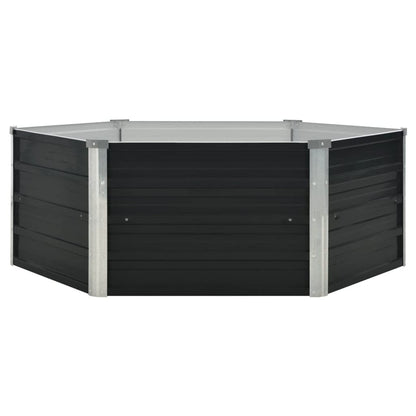 Logeirevo Outdoor Metal Raised Garden Bed for Vegetables, Flowers, Herbs, Galvanized Planter Raised Garden Boxes Outdoor, Anthracite 50.8"x50.8"x17.7" Galvanized Steel,-1204