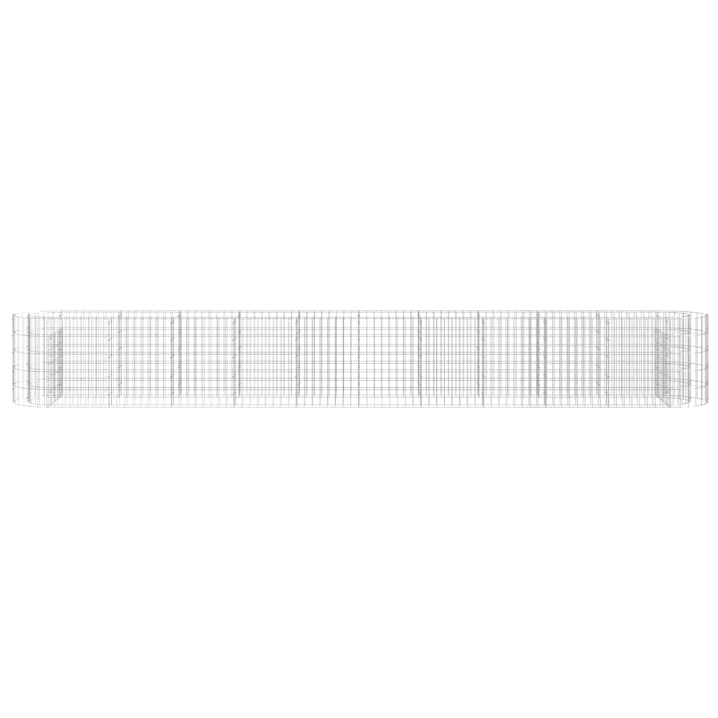 SKM Gabion Raised Bed Silver Galvanized Iron 157.5 x 19.7 x 19.7 in,Silver (Weight 52.91KG)