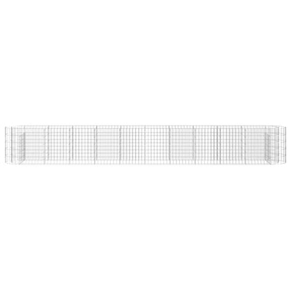 SKM Gabion Raised Bed Silver Galvanized Iron 157.5 x 19.7 x 19.7 in,Silver (Weight 52.91KG)