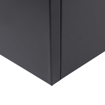 JJIESHENG Square Metal Planter Box, Galvanized Steel Planters Box, 26" L x 26" W x 26" H Large Black Planters Outdoor Cube Heavy Duty Flower Pot with Drainage Hole for Patio, Yard, Garden