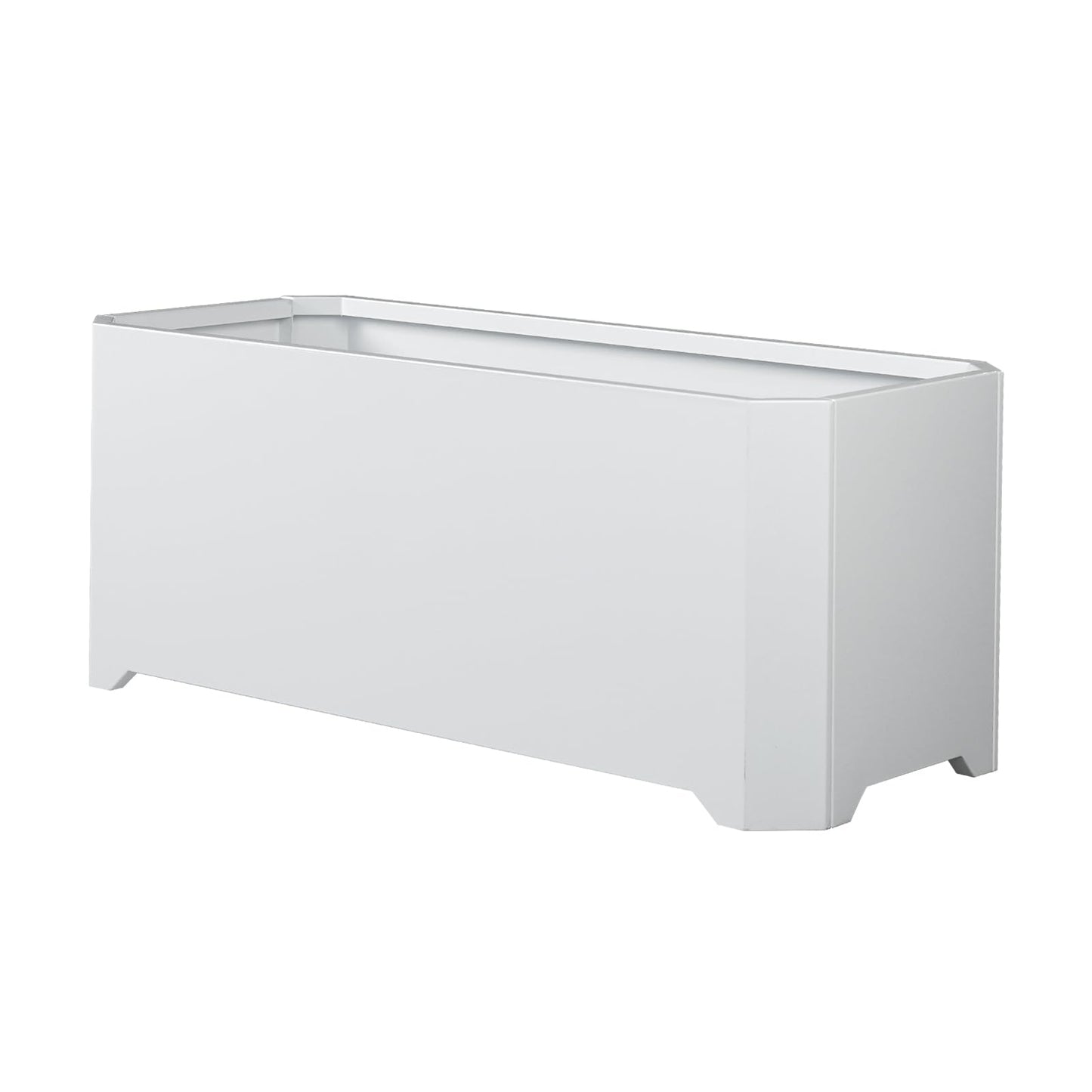 GJWCVL Steel Planter Box-36"x15"x15"-Large Rectangular Planters for Outdoor Plants, White Matel Planter Box Raised Support Feet for Patio, Deck, Garden, Yard, Drain Holes, Easy Assembly