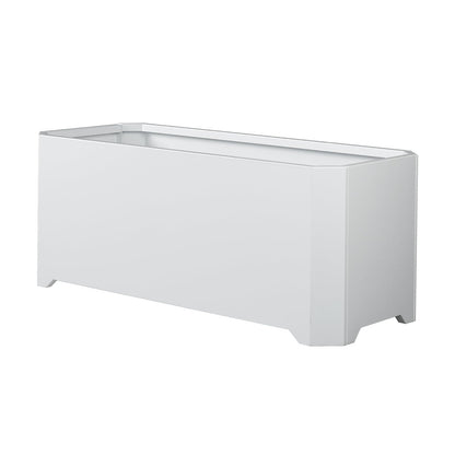 GJWCVL Steel Planter Box-36"x15"x15"-Large Rectangular Planters for Outdoor Plants, White Matel Planter Box Raised Support Feet for Patio, Deck, Garden, Yard, Drain Holes, Easy Assembly