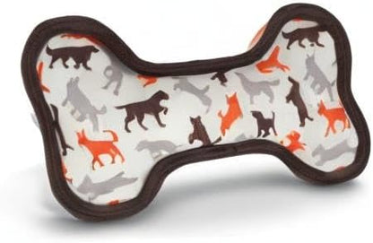 P.L.A.Y. Stuffed Dog Toys, ECO Bones - Extra Durable Squeaker Chew Toy, Great for Teething Puppies & Small, Medium, Large Dog Breeds - Machine Washable, Recycled Materials (Scout & About, Medium)